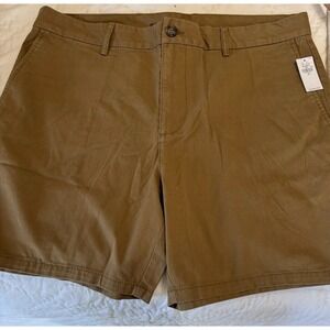 Old Navy Shorts‎ Mens 38 Brown Flat Front Chino  Slim Built-in Flex NWT